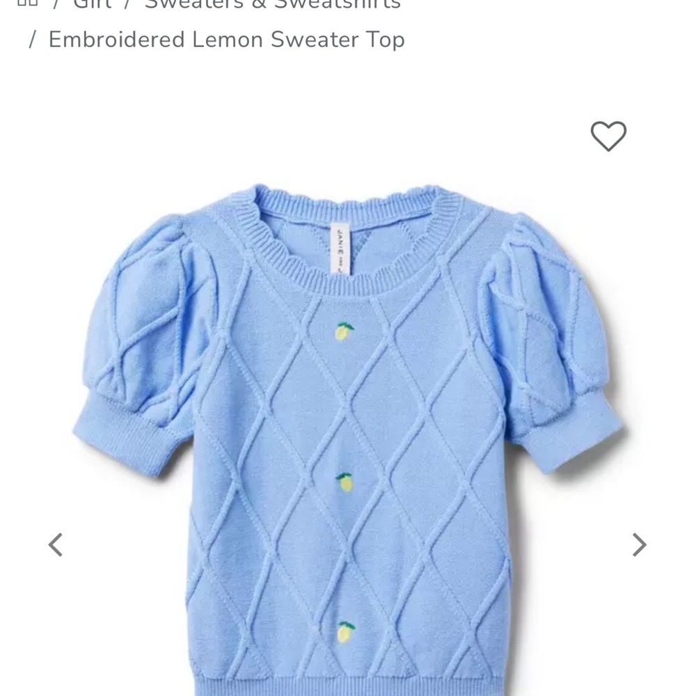 Janie and Jack  Blue Embroidered Lemon Sweater 3T